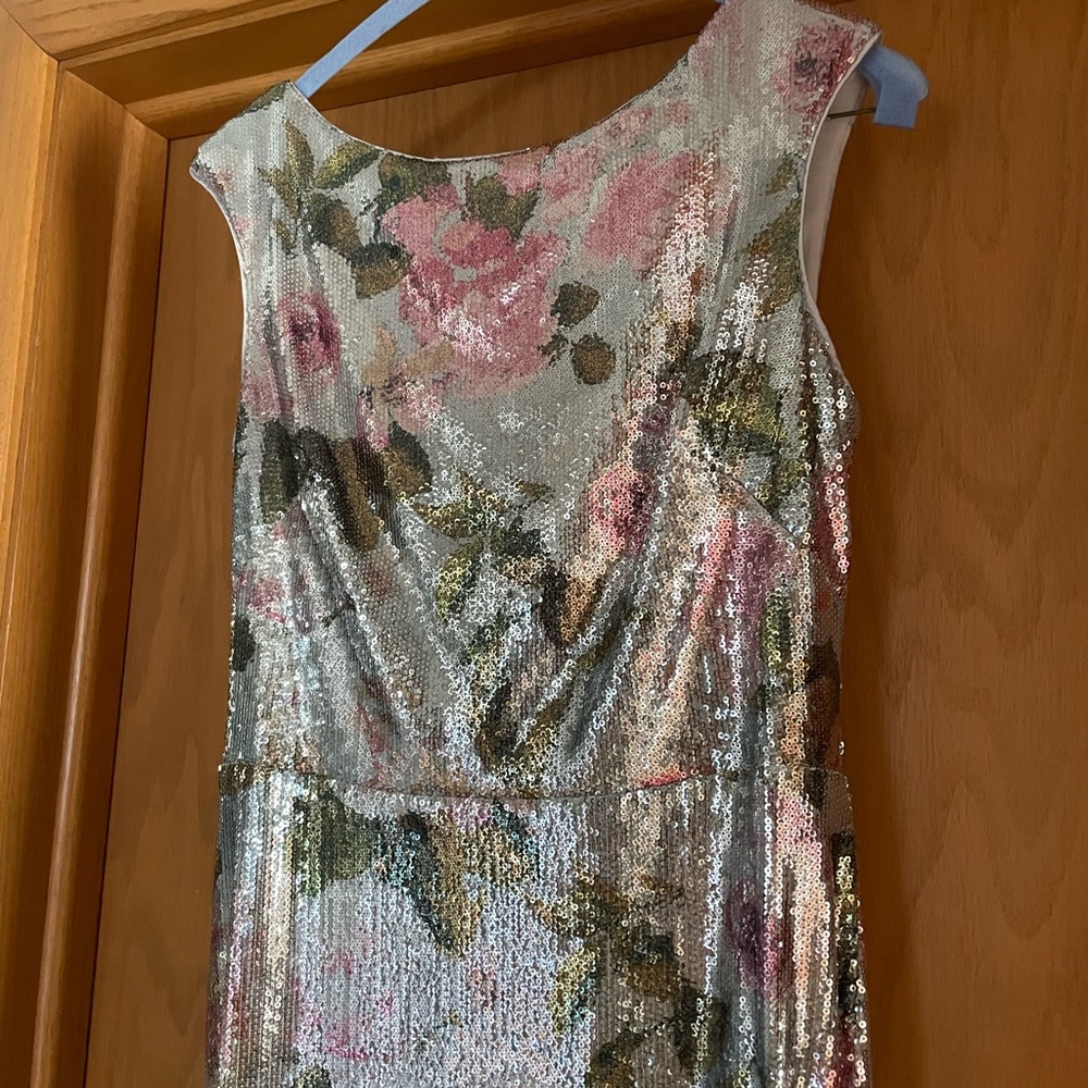 Sequined Floral Sleeveless Evening Dress for wedding, mother of the bride